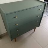 Restored Vintage Chest of Drawers – Sage Green