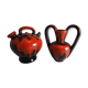 Vintage and gargoulette black and Red 70s vallauris Vallauris vase