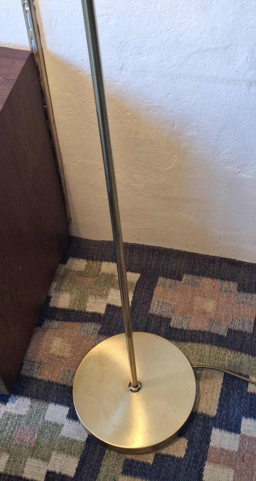 Mid century brass banker's adjustable floor lamp, 1970s