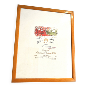 Lithograph of château mouton rothschild 1989