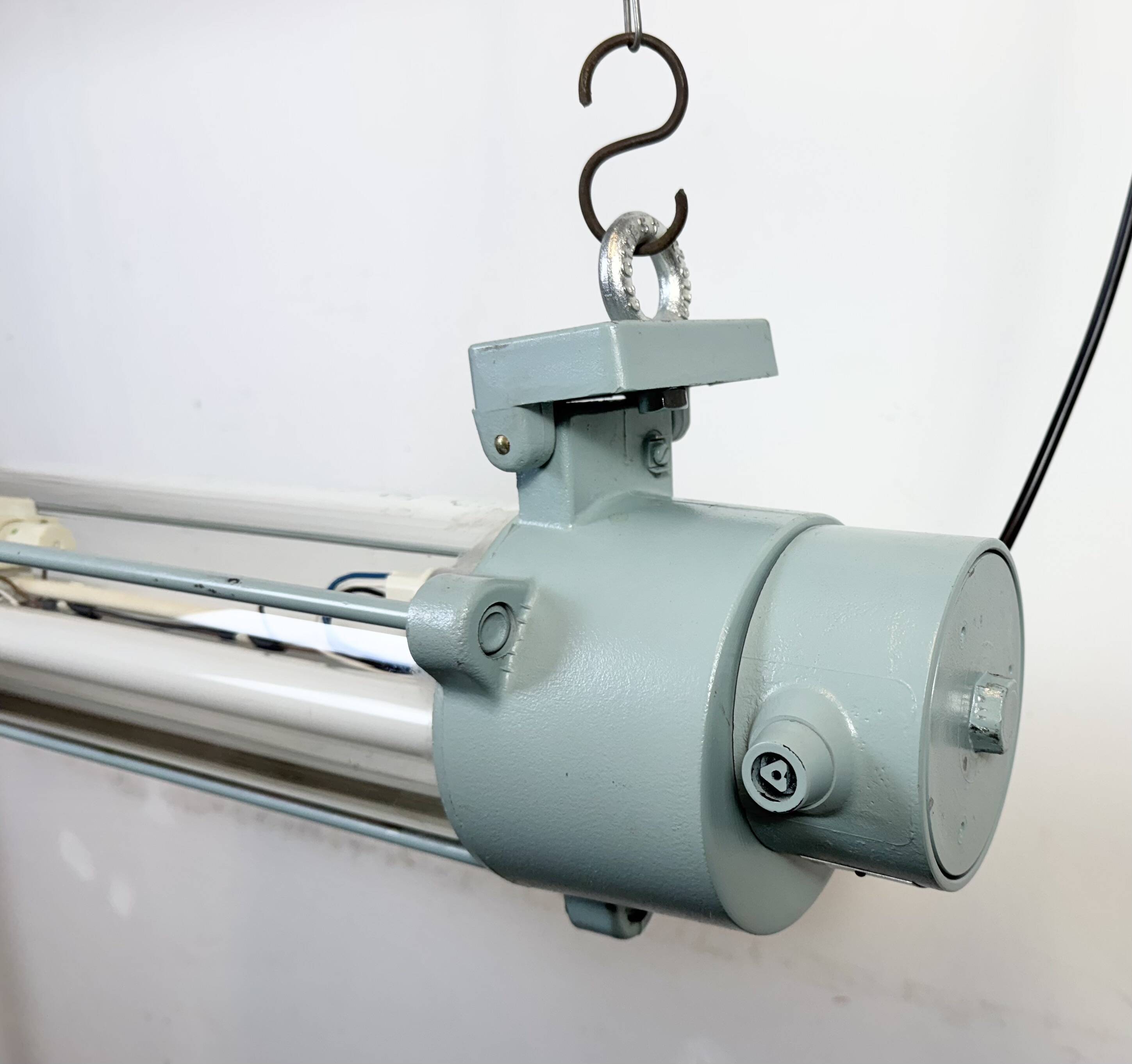 Industrial East German Fluorescent Tube Light From Leuchtenbau Wittenberg, 1980s