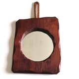 Miroir de forme libre en bois, années 70