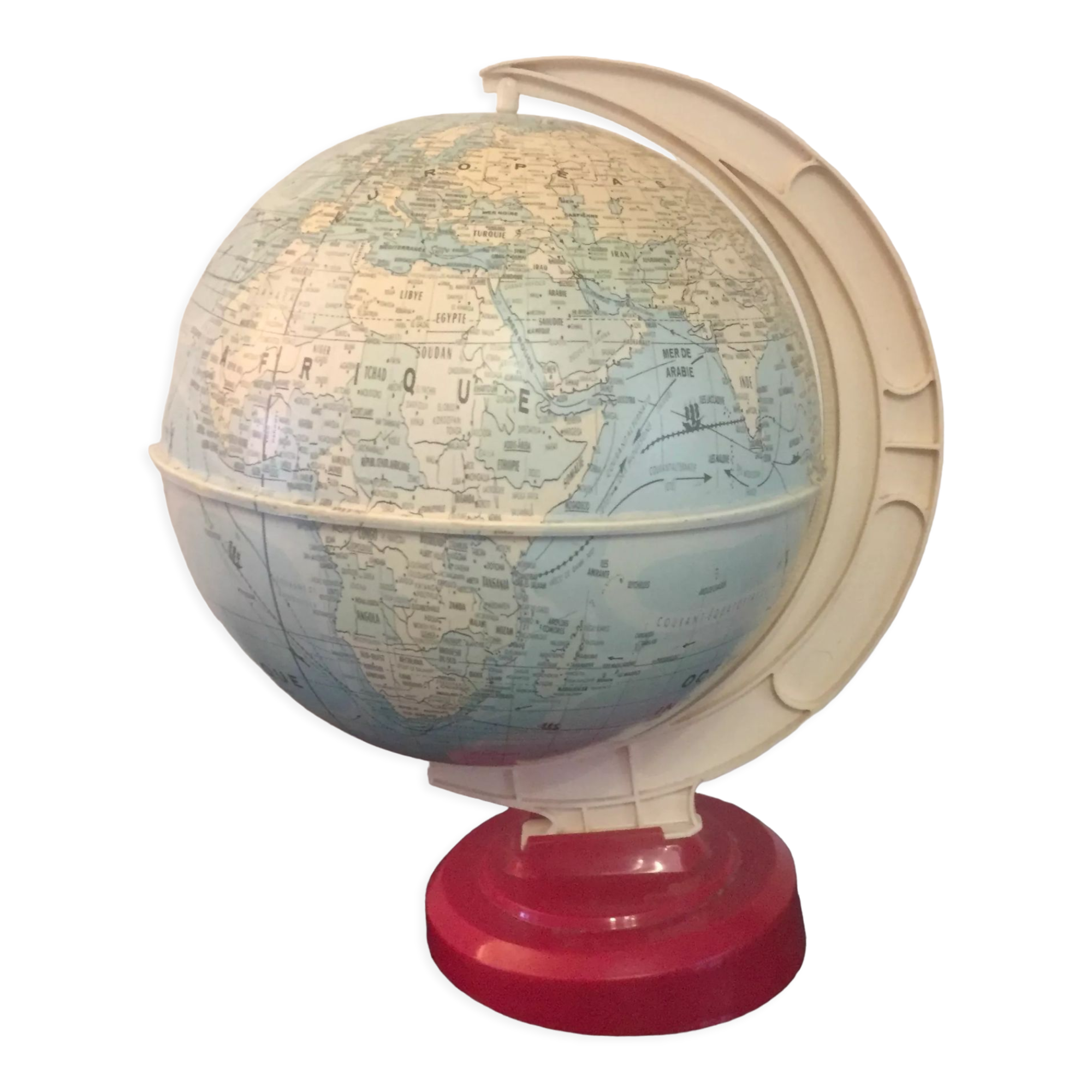 Globe - world map - vintage 50/60 - west germany - plastic