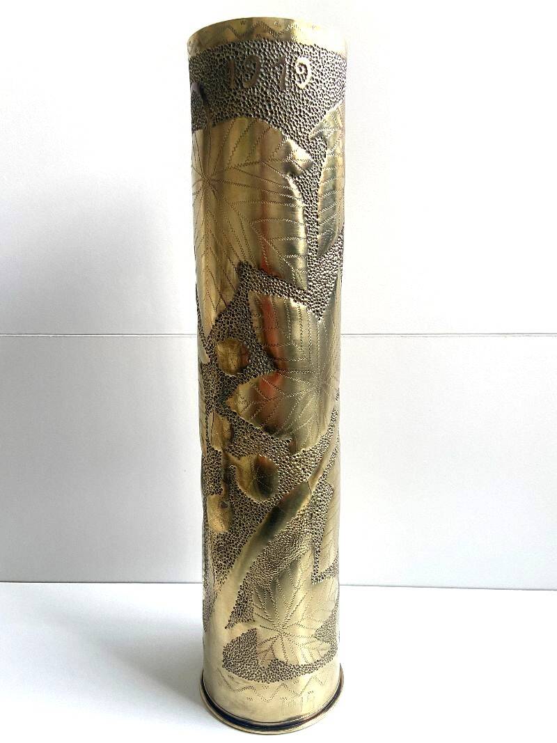 Trench Art Soliflore Vase Poilus War 14-18 Shell