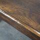 Large antique dark oak coffee table with one drawer