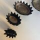 Vintage 1950 hedgehog ashtrays by Walter Bosse for Hertha Baller