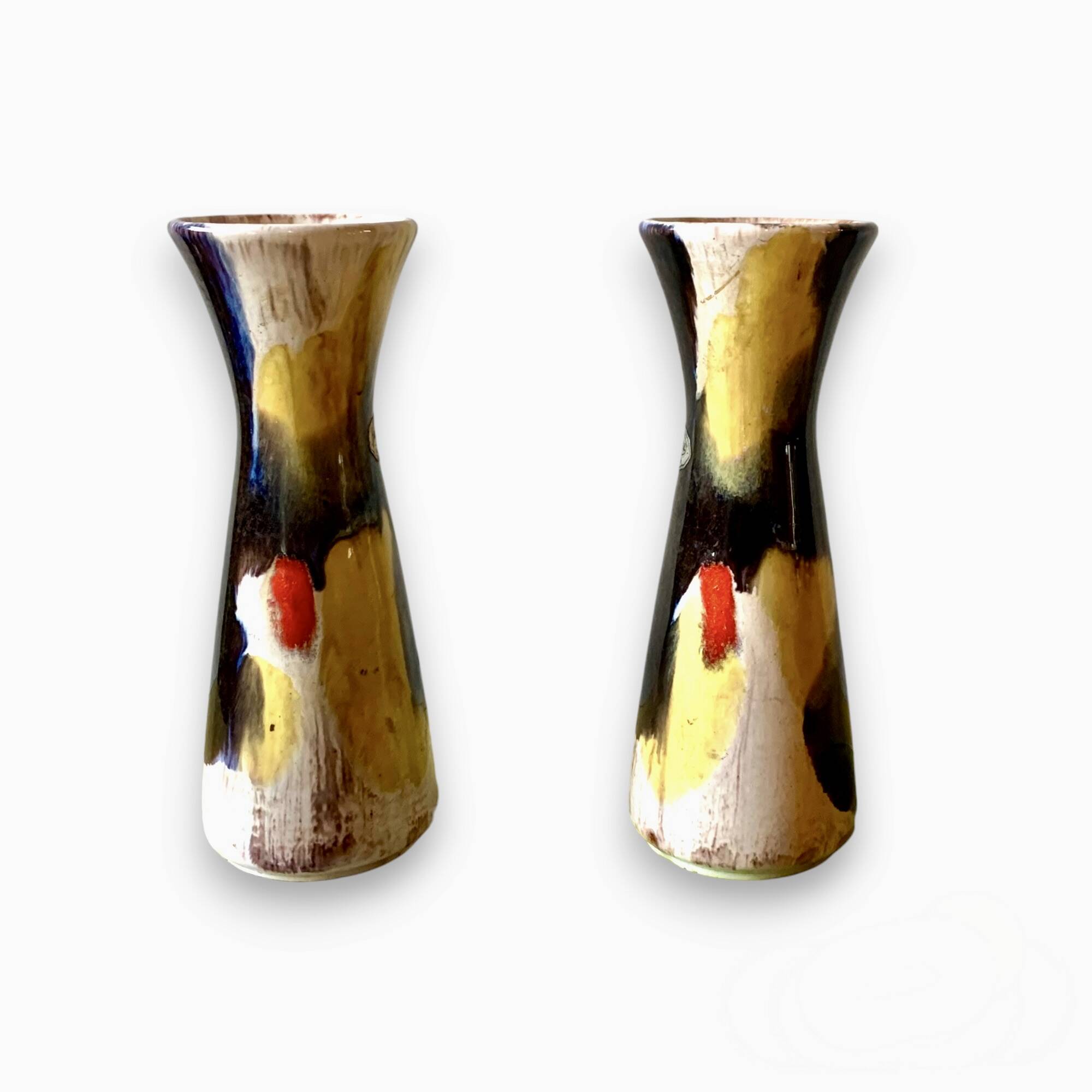 Pair of vintage Jasba Keramik diabolo vases - West Germany 602/19