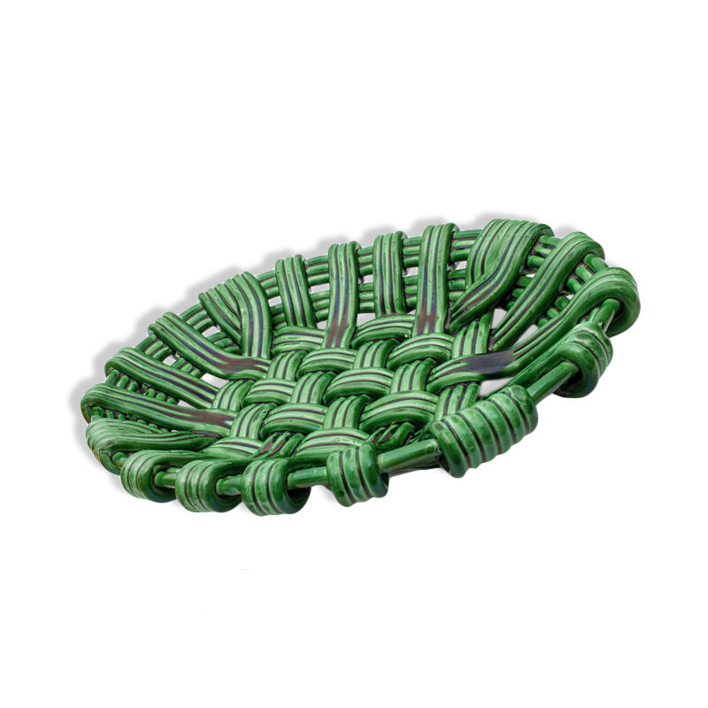 Ceramiquecorbeille green braided slushy fruit bowl