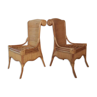 Former pair bamboo chairs