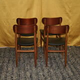 Suite de 4 chaises en teck années 60 Gessef