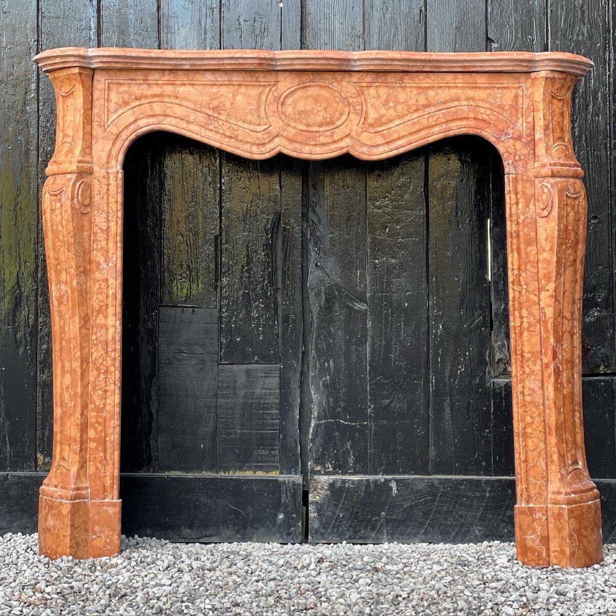 Louis XV style fireplace in red marble from verona
