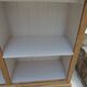 Raw wood craft furniture, pearl gray interior.