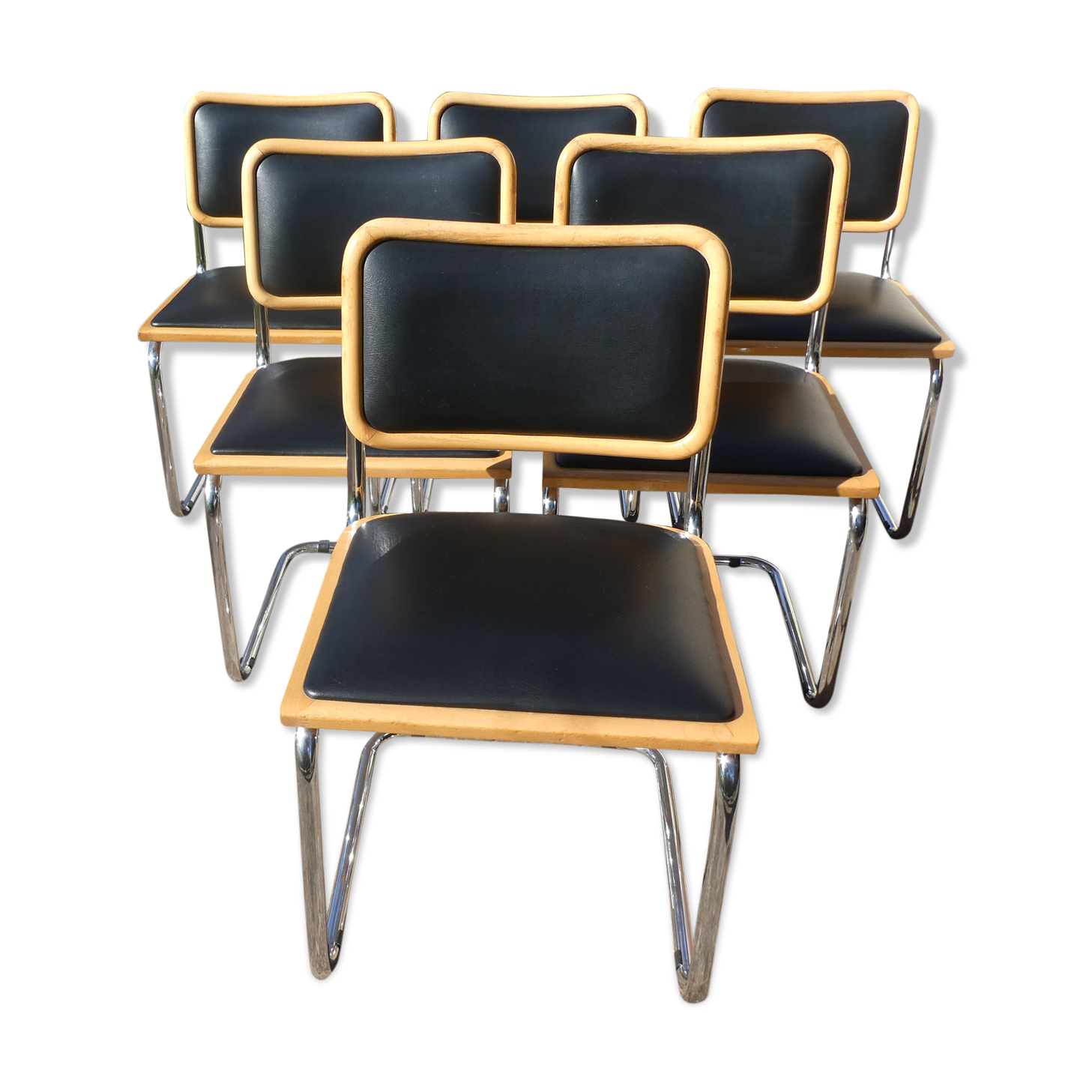 Lot de 6 chaises Cesca B32 par Marcel Breuer