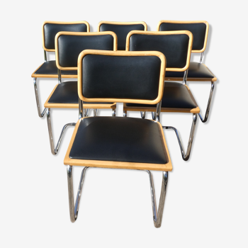 Lot de 6 chaises Cesca B32 par Marcel Breuer
