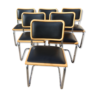 Lot de 6 chaises Cesca B32 par Marcel Breuer