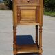 Louis XVI style bedside table in walnut and marble