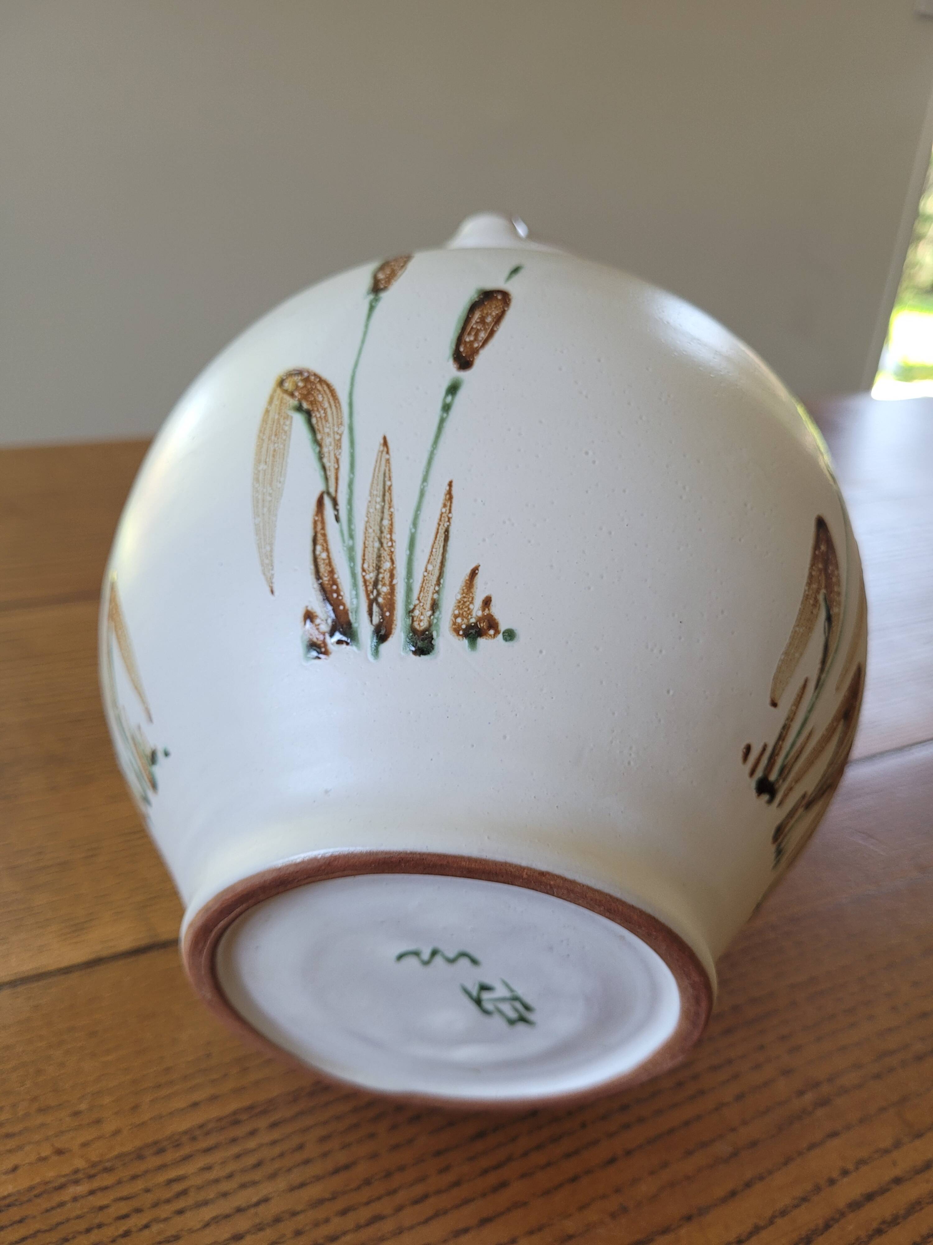 XL ceramic pitcher signed