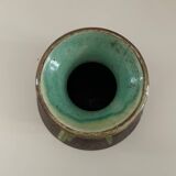 Green and brown lava vase
