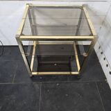 Brass and smoked glass side table from the 70s