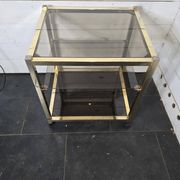 Brass and smoked glass side table from the 70s