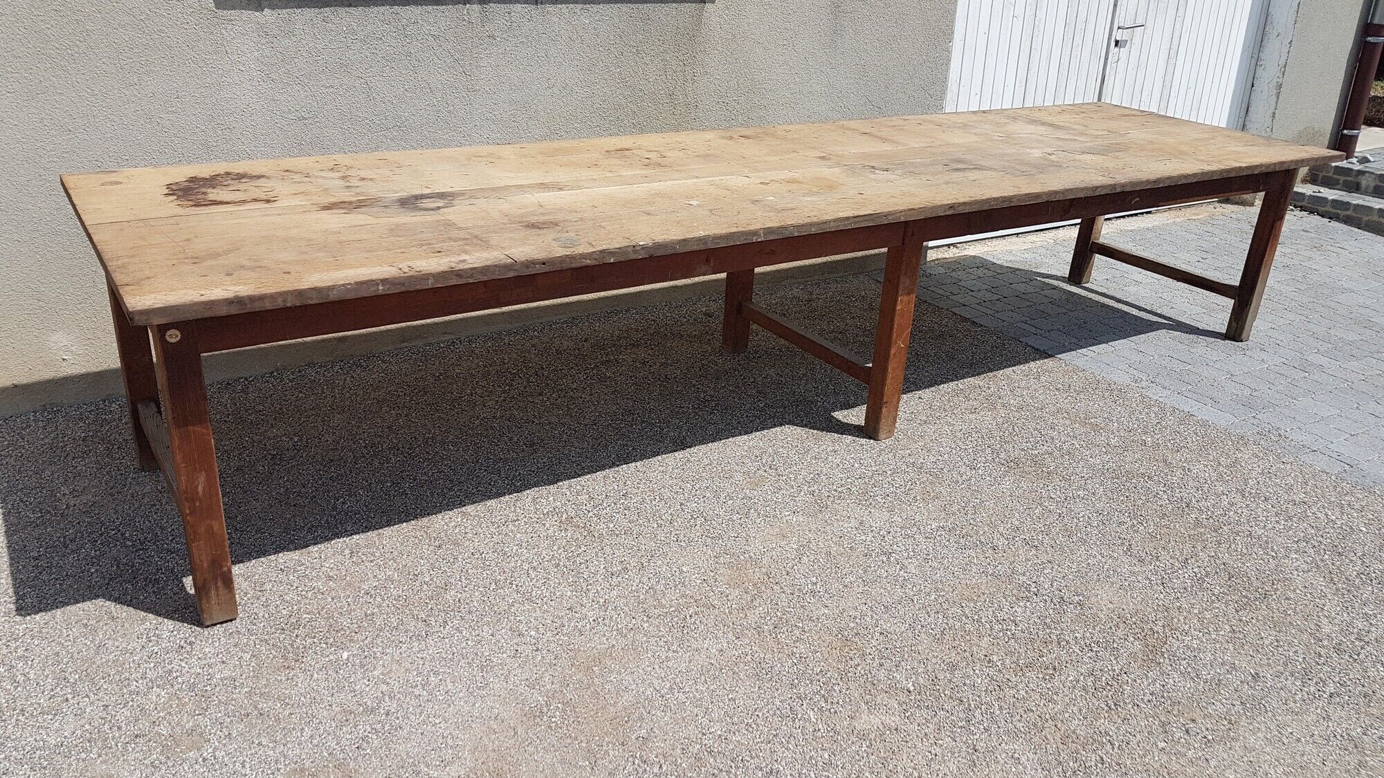 Large table 4 meters old silky Lyon old trade workshop