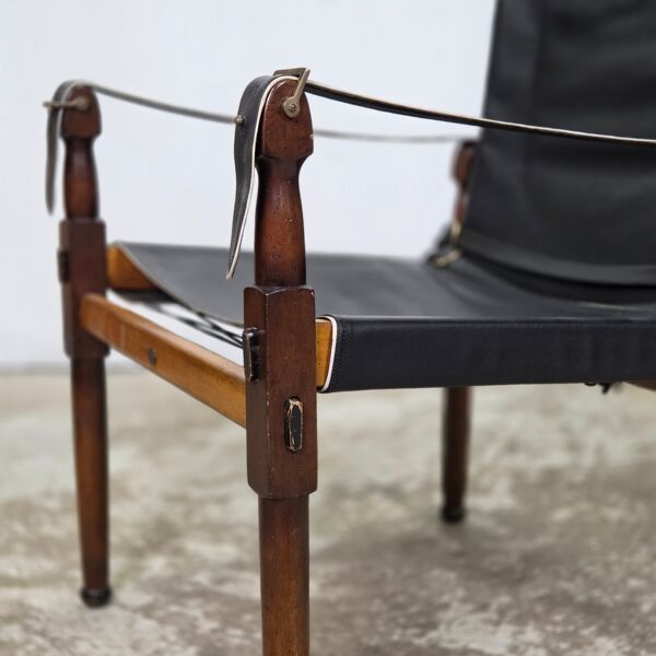 Chaise safari vintage des années 1970, 'Par terre et par mer'