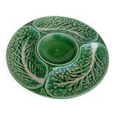 Appetizer Platter Majolica Green Ceramic Leaf Portuguese
