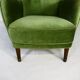 Danish lounge chair in green velvet, 1950s