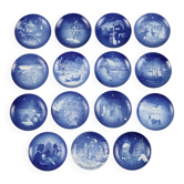 Set of 15 Bing & Grøndahl Copenhagen porcelain plates Denmark '900