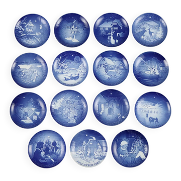 Set of 15 Bing & Grøndahl Copenhagen porcelain plates Denmark '900