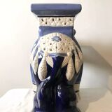 Pair of ceramic elephant side tables