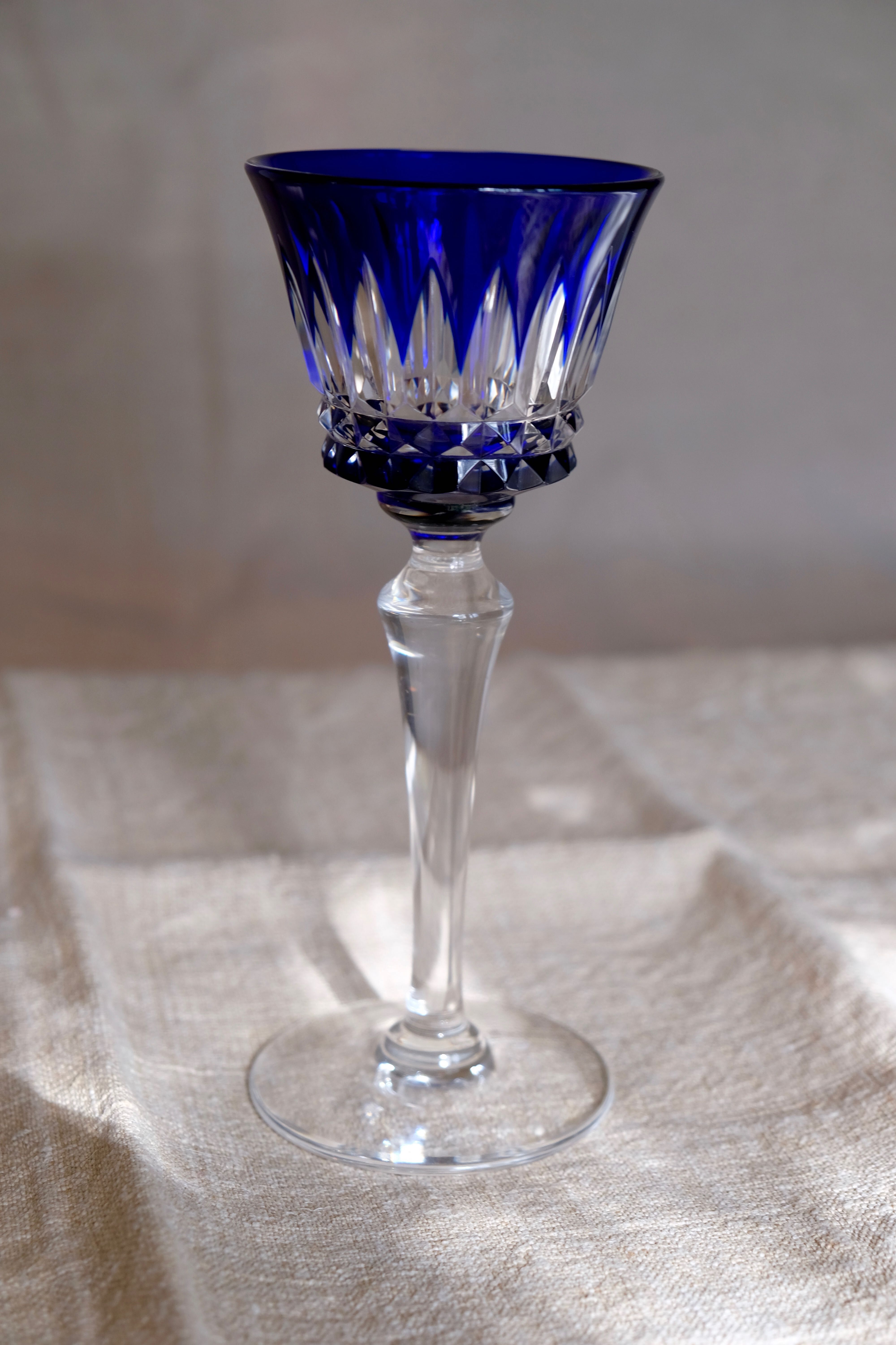 6 Baccarat glasses Piccadilly Model in colored crystal