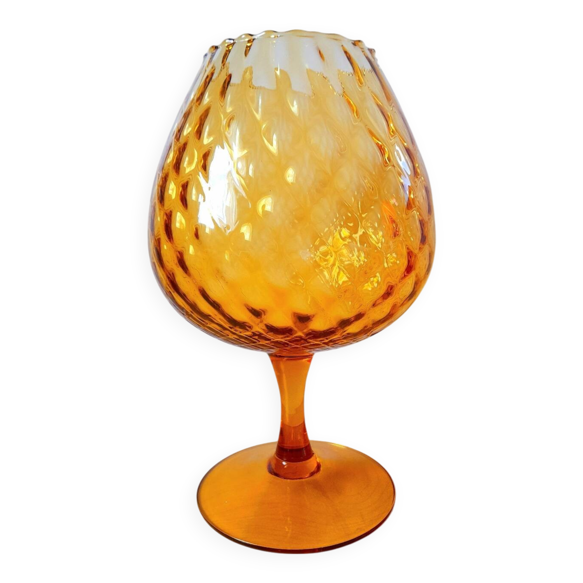 Amber glass vase Empoli 1970