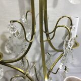 Chandelier 3 lights bronze and crystal