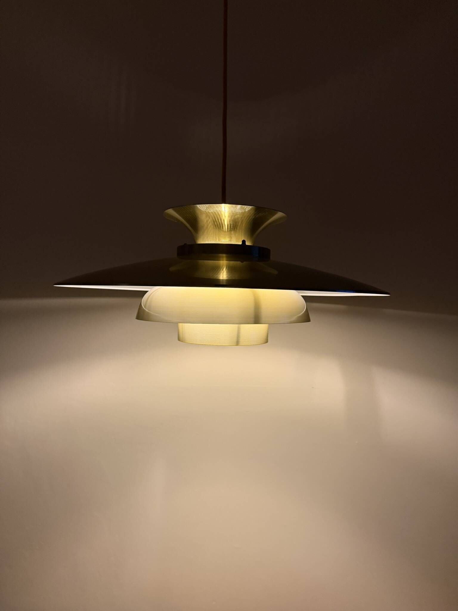 Vintage Danish gold pendant - Louis Poulsen Style - Danish design pendant