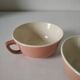 Set of two powder pink Villeroy & Boch cups, 1950s style