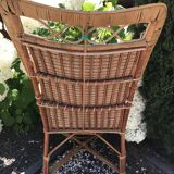 Rattan armchair with high back