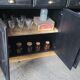 Large wooden and black sideboard