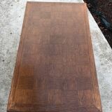 Very beautiful solid wood coffee table with pretty sculpture