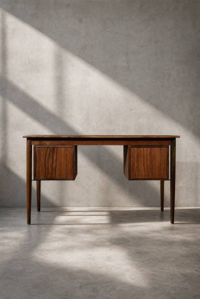 Vintage Scandinavian modern teak desk from the 1960s with drawers.