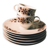 Service tasse et assiettes rétro 70´s