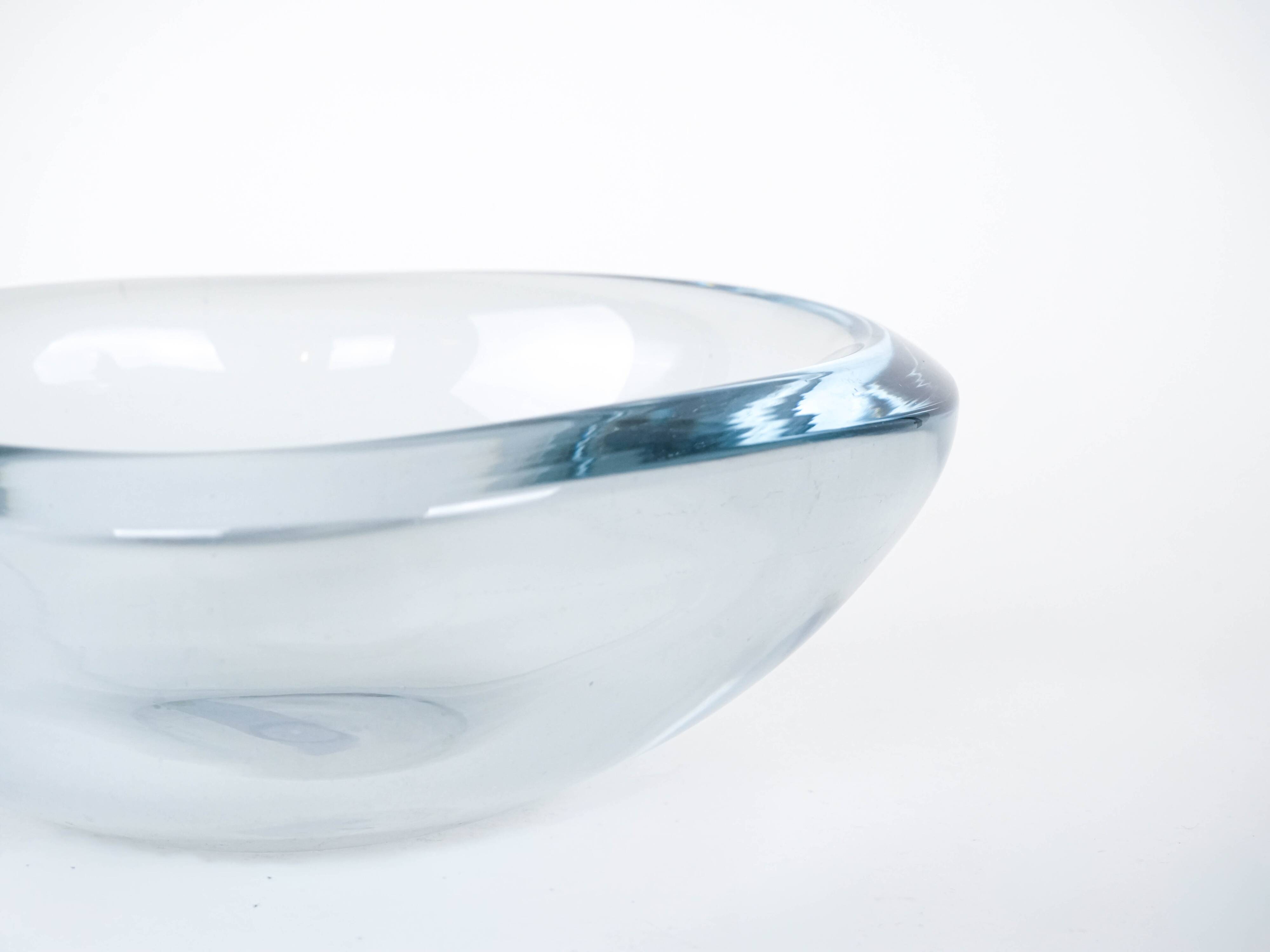Glass bowl, Danish design, 1960s, manufactured by Holmegaard