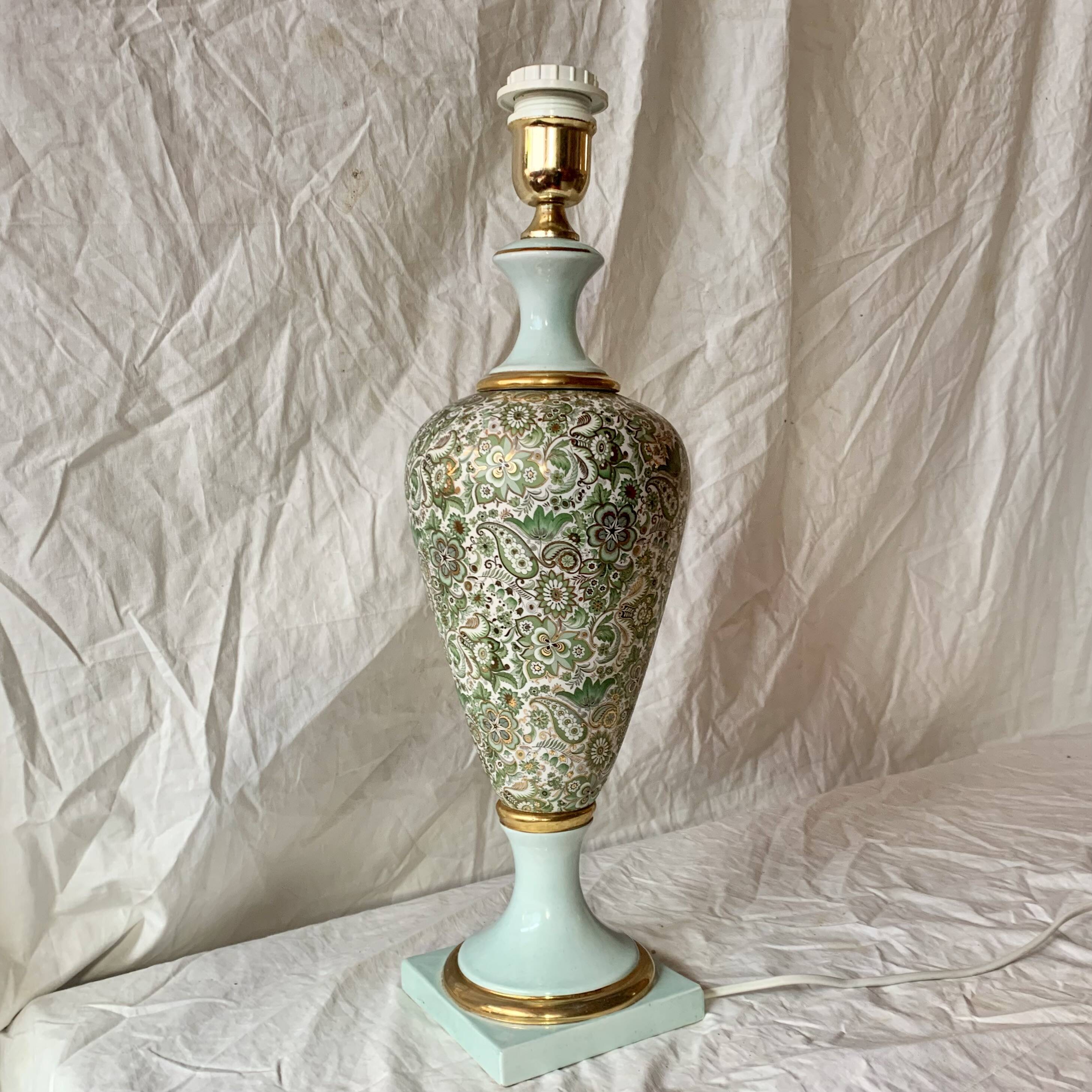 Old large porcelain lamp base - cashmere decor