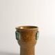 Vase en grès brun moutarde avec des oiseaux vert céladon par Aldo Londi pour Bitossi