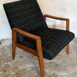 Vintage armchair 1960's Scandinavian style and Scottish fabric