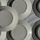 Lot de 19 grandes assiettes plates vintage jaunes fleurs roses liseré doré