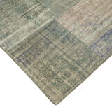 Tapis turc contemporain tissé à la main 175 cm x 242 cm tapis patchwork gris