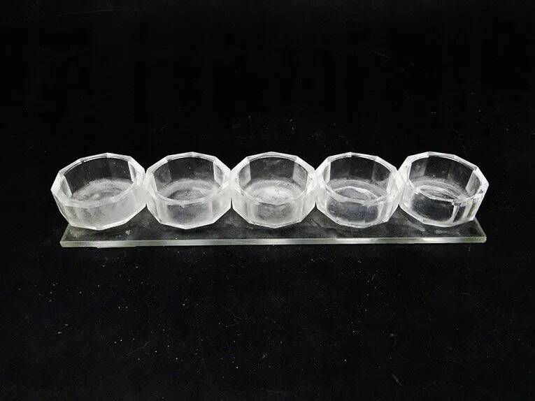J4i art deco set of crystal salt shakers