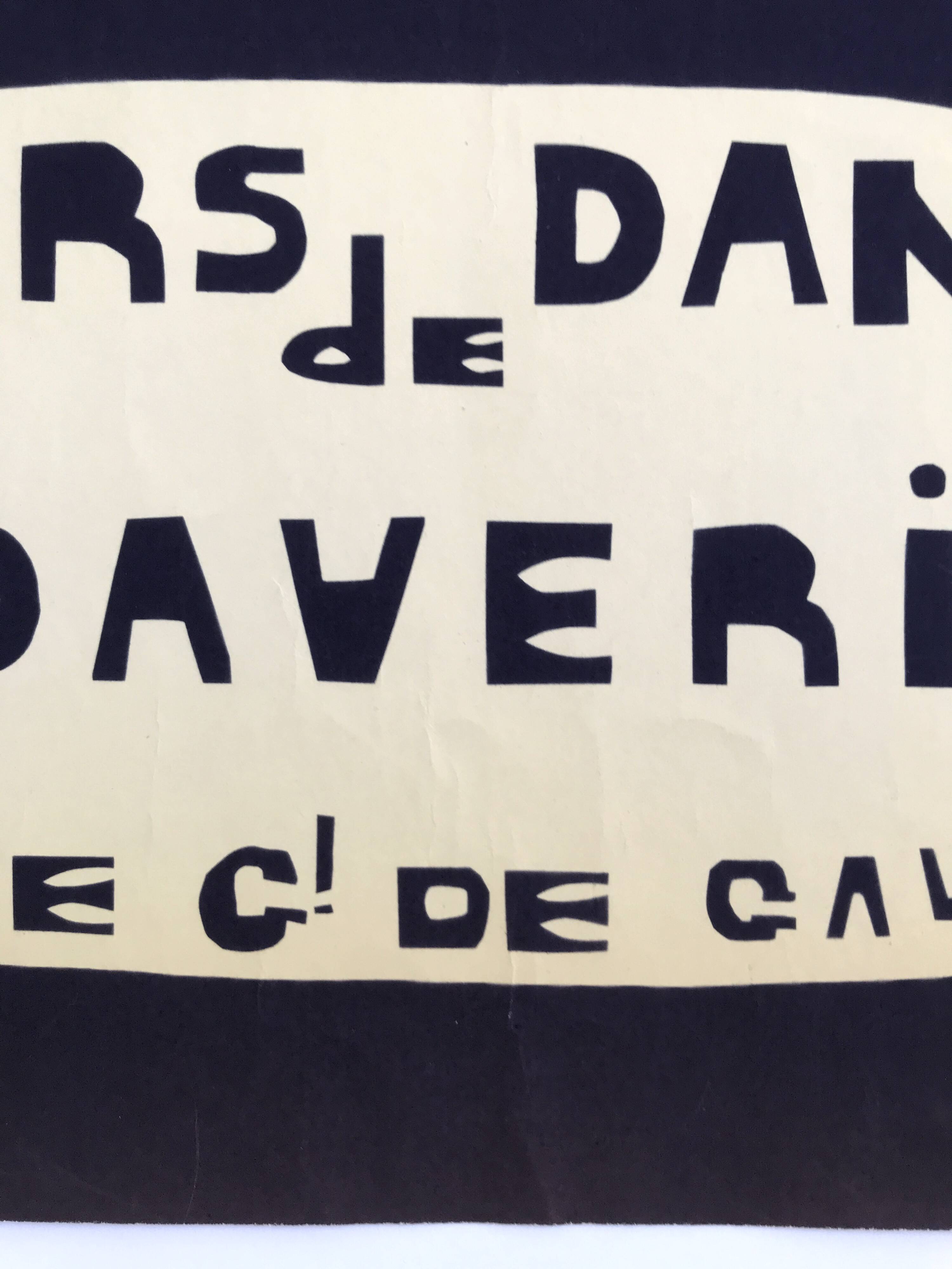 Original poster Dance lessons by D. Daverio, 1970s. Canvased.