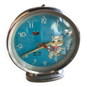 Vintage animated alarm clock Hero the cat